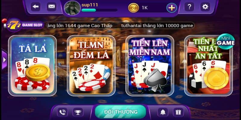 Game đánh bài đổi thưởng hay nhất