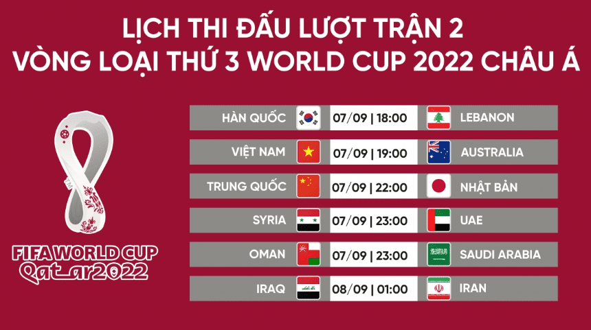 Lịch thi đấu world cup đã được thay đổi