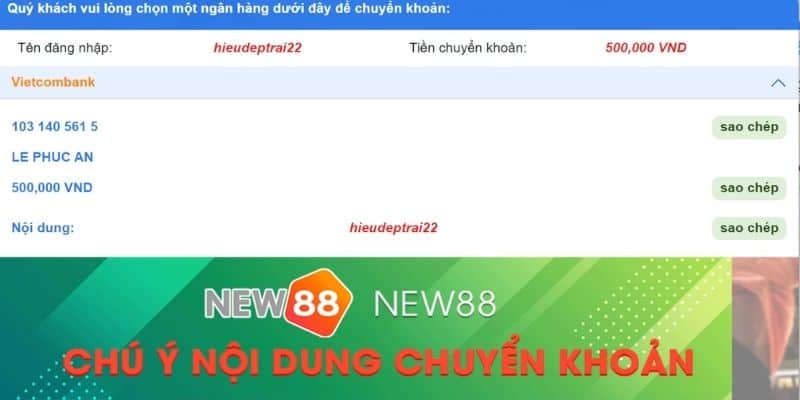 Nạp tiền NEW88