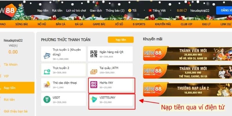 Nạp tiền NEW88